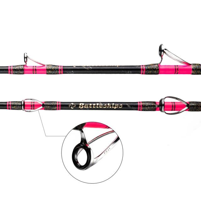 バトルシップス 総糸巻 165-150M ブラックピンク イカ ヤリイカ カサゴ 無垢 ソリッドグラス ロード 船竿 Battleships_3