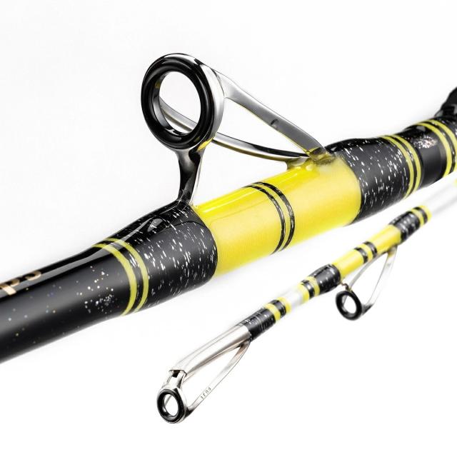 バトルシップス 総糸巻 165-150M ブラックイエロー イカ ヤリイカ カサゴ 無垢 ソリッドグラス ロード 船竿 Battleships_4