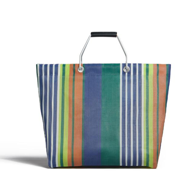 【MARNI】フラワーカフェ限定 ストライプ ナイロン トートバッグ(ブルー) MARNI】フラワーカフェ限定 ストライプ ナイロン トートバッグ(ブルー