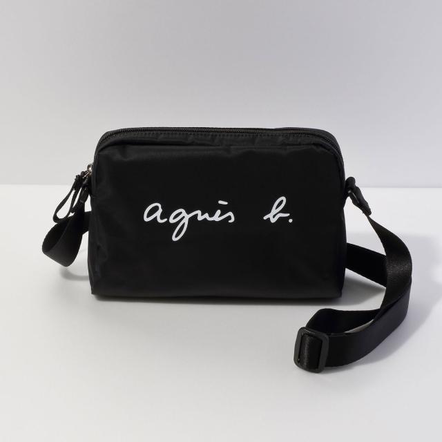 アニエスベー agnes b サコッシュ ショルダーバッグ レディース メンズ ナイロン 軽量 長財布 小さめ 横型 斜めがけ ブラック ブランド ロゴ 旅行 フェス 散歩 サブバッグ ミニバッグ ミニ おしゃれ かわいい シンプル 大人 人気 ギフト プレゼント OAS10M-02