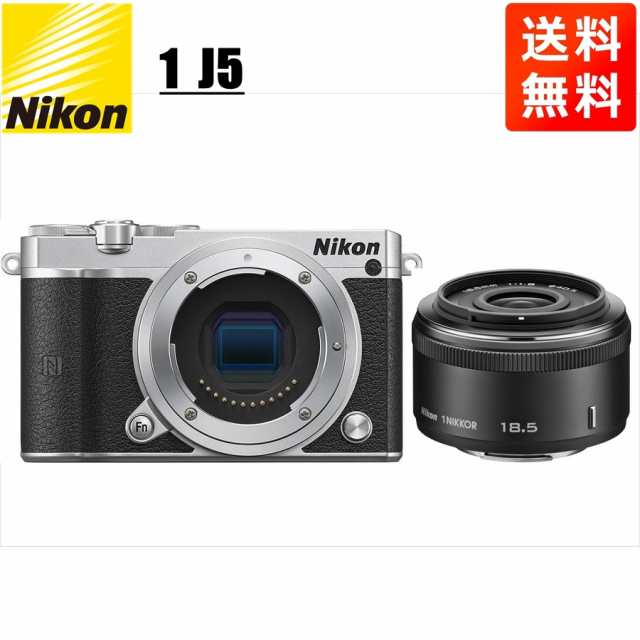 ニコン Nikon J5 シルバーボディ 18.5mm 1.8 ブラック 単焦点 レンズセット ミラーレス一眼 カメラ 中古