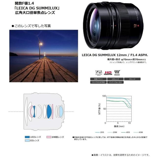 パナソニック Panasonic LEICA DG SUMMILUX 12mm F1.4 ASPH. H パナソニック Panasonic LEICA DG SUMMILUX 12mm F1.4 ASPH. H