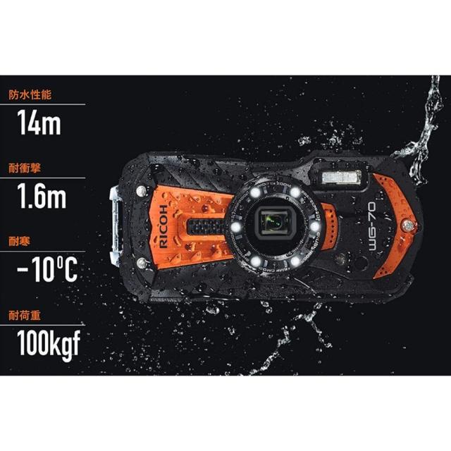 リコー RICOH WG-70 ブラック 防水 耐衝撃 防塵 耐寒 アウトドアカメラ コンパクトデジタルカメラ コンデジ カメラ 中古_2