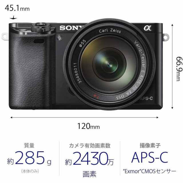 ソニー SONY α6000 ILCE-6000 レンズセット ブラック ミラーレス カメラ レンズ 中古 - ミラーレス一眼