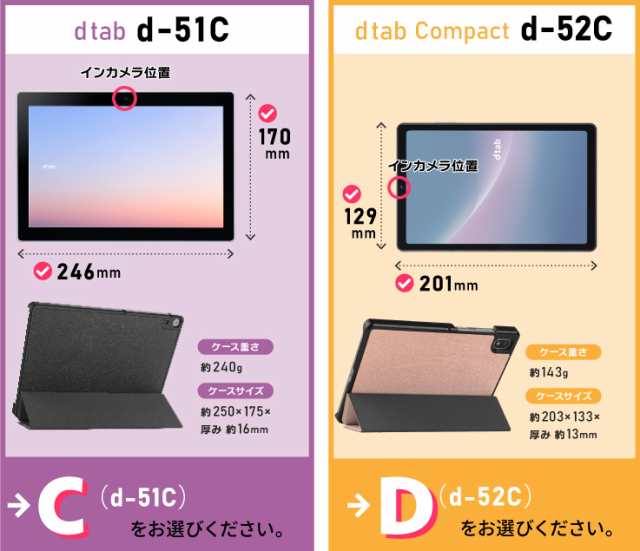 docomo dtab Compact d-52C 8.4インチ dtab d-51C 10.1インチ dtab