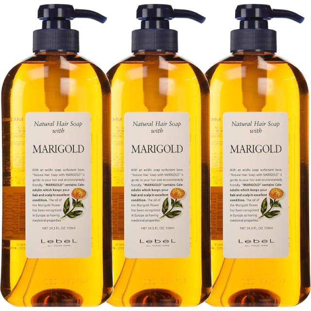 ルベル ナチュラル ヘアソープ ウィズ MG マリーゴールド 720ml シャンプー サロン専売品 3個セット