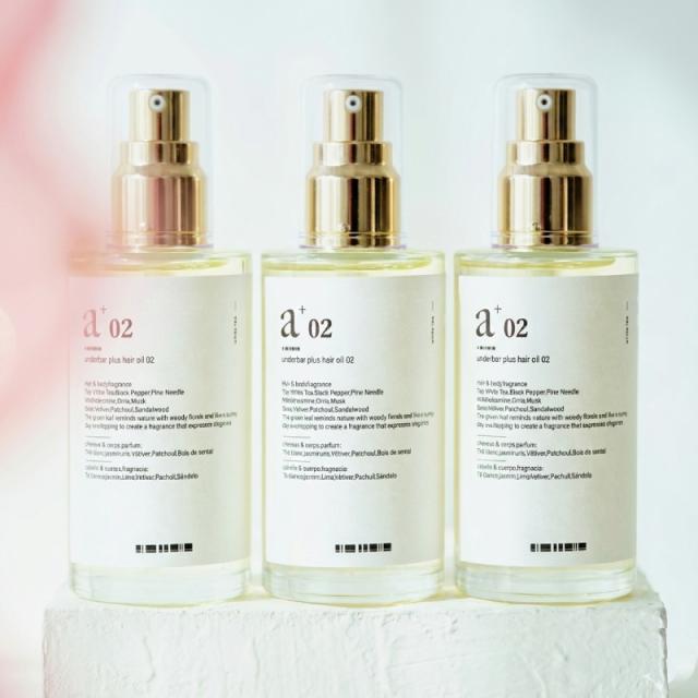 アンダーバープラス ヘアオイル 02 92ml ホワイトティー スタイリング ボディオイル マルチオイル underbar plus 3個セット