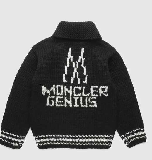 モンクレール ジーニアス MONCLER GENIUS/KANATA コラボ フルジップ カウチンセーター カナダ製 ウール100% アウター ニット  ブラック メ