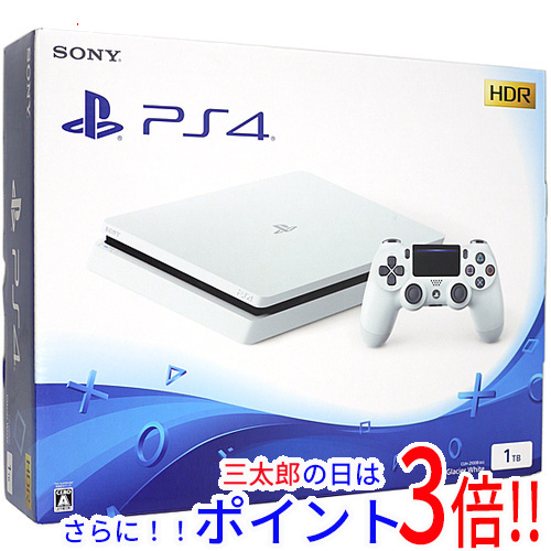 【１日と三太郎の日はポイント３倍！！】【中古】送料無料 SONY プレイステーション4 1TB ホワイト CUH-2100BB02 コントローラー・ゴム足なし・本体いたみ 元箱あり