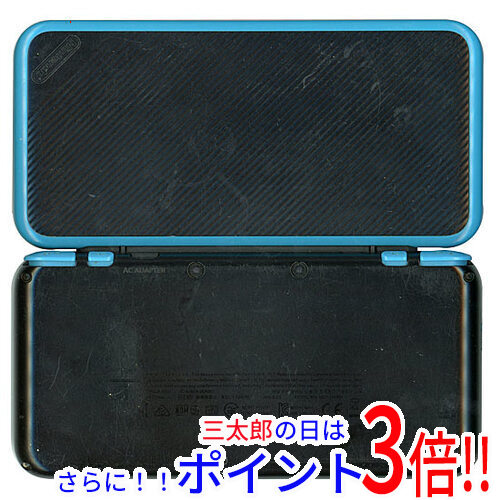 【中古】貨物輸送無料 任天堂 Newニンテンドー2DS LL 黒いこと×藍緑色 本体・液晶画面いたみ 元箱あり