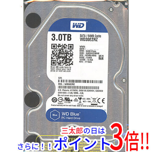 【新品】送料無料 ウェスタンデジタル Western Digital製HDD WD30EZRZ 3TB SATA600 5400 3.5インチ