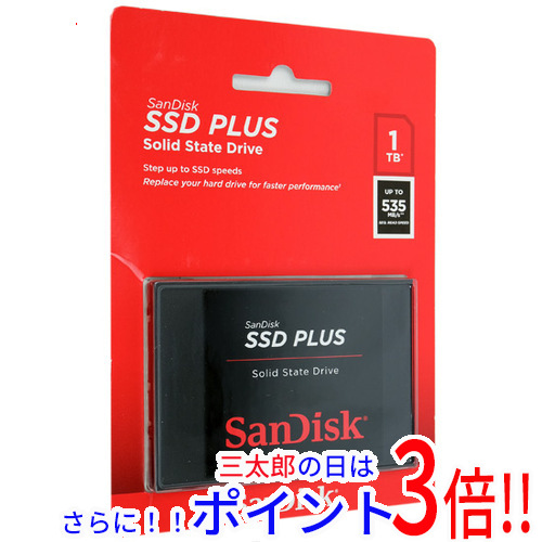 【新品】送料無料 SANDISK 2.5インチSATA SSD PLUS 1TB SDSSDA-1T00-G26 サンディスク（ウェスタンデジタル）