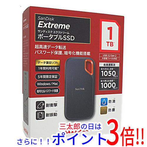 【新品】送料無料 SANDISK ポータブルSSD エクストリーム V2 SDSSDE61-1T00-J25 1TB サンディスク（ウェスタンデジタル） ポータブルタイプ USB 3.1