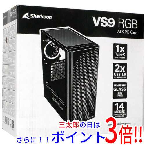 【新品即納】送料無料 SHARKOON ミドルタワーPCケース SHA-VS9 RGB WT ホワイト