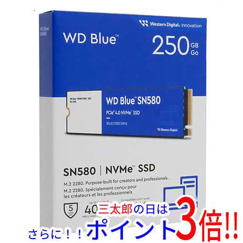 【新品即納】送料無料 Western Digital製 SSD WD Blue SN580 NVMe WDS250G3B0E 250GBの通販は