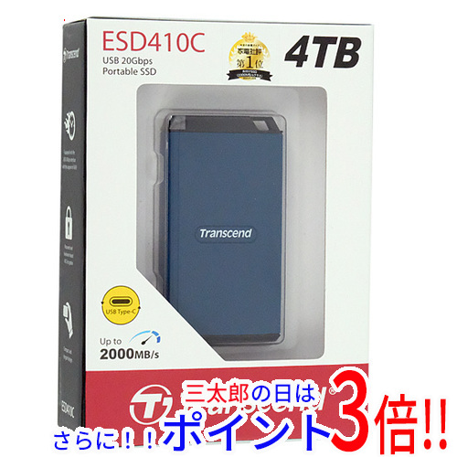 【新品】送料無料 Transcend製 ポータブルSSD TS4TESD410C 4TB ダークブルー