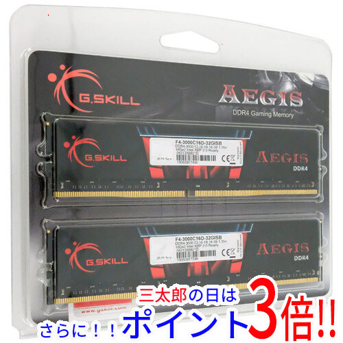 送料無料 【新品(開封のみ・箱きず・やぶれ)】 G.Skill デスクトップ用 F4-3000C16D-32GISB DDR4 PC4-24000 16GB 2枚組