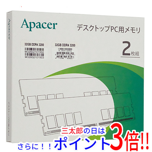 【新品】送料無料 Apacer デスクトップ用 EL.32GA1.GSRK2 DDR4 PC4-25600 16GB 2枚組