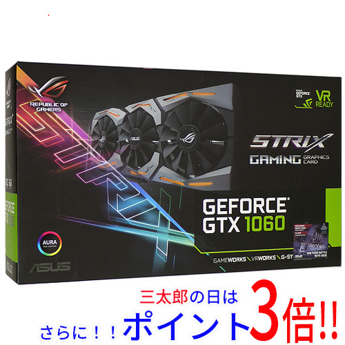 【１日と三太郎の日はポイント３倍！！】【中古】送料無料 エイスース ASUS製グラボ ROG STRIX-GTX1060-O6G-GAMING 元箱あり PCI-Express 6144MB GeForce GTX