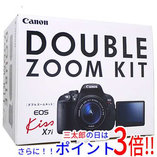 【中古即納】送料無料 キヤノン Canon製 EOS Kiss X7i ダブルズームキット 元箱あり フルハイビジョン動画 キヤノン EFマウント EOS（キ