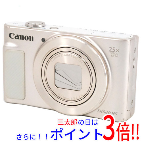 【中古】送料無料 キヤノン Canon製 PowerShot SX620 HS ホワイト 2020万画素 PowerShot（キヤノン） SDメモリーカード フルHD（1920x1080） 顔認識機能 1/2.3型 専用充電池 手振れ補正