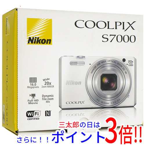 【中古即納】送料無料 ニコン Nikon製 デジカメ COOLPIX S7000 ホワイト/1602万画素 元箱あり COOLPIX（ニコン） SDメモリーカード フルH