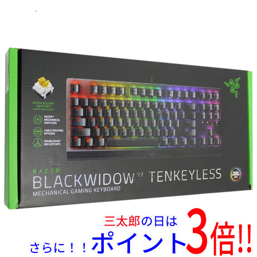 【１日と三太郎の日はポイント３倍！！】【中古】送料無料 Razer BlackWidow V3 TKL JP Yellow Switch RZ03-03491900-R3J1 元箱あり 有線（USB Type-A） 日本語