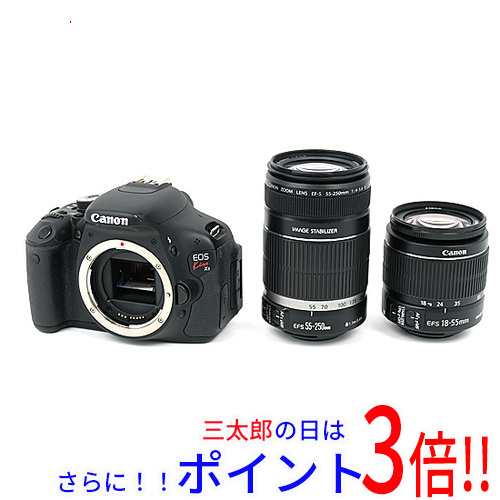 【中古即納】送料無料 Canon製 EOS Kiss X5 ダブルズームキット EF-S18-55mm F3.5-5.6 IS II・EF-S55-250mm F4-5.6 IS