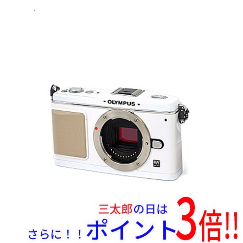 【中古即納】送料無料 OLYMPUS マイクロ一眼 E-P3 ボディ ホワイト