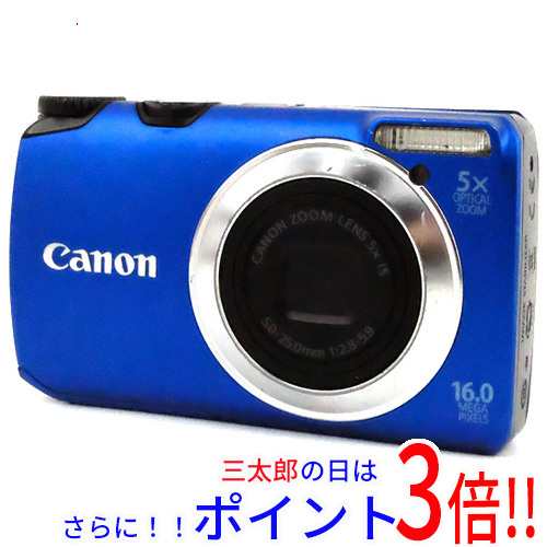 【中古即納】送料無料 Canon製 PowerShot A3300 IS ブルー 1600万画素 訳あり