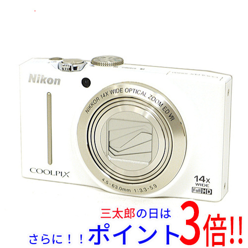 【中古】送料無料 Nikon製 デジカメ COOLPIX S8200 ホワイト/1610万画素 訳あり 元箱あり