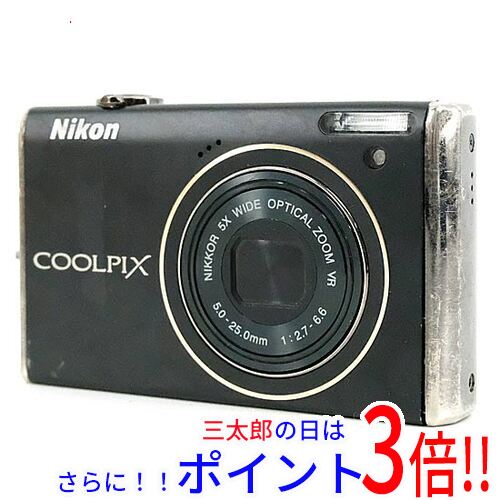 【中古】送料無料 Nikon デジカメ COOLPIX S640 ブラック/1220万画素 本体のみ 本体・液晶画面いたみ