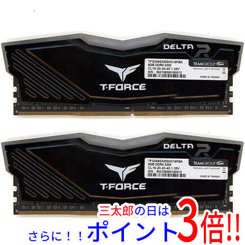 【中古】送料無料 Team デスクトップ用 TF3D48G3200HC16FBK DDR4 PC4-25600 8G 2枚組
