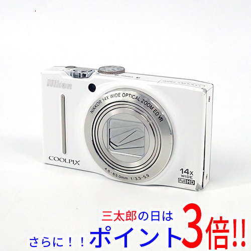 【中古】送料無料 Nikon デジカメ COOLPIX S8200 ホワイト/1610万画素 本体のみ 本体・液晶画面いたみ