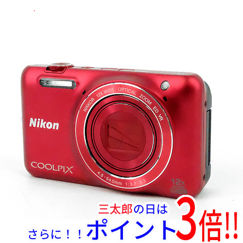 【中古】送料無料 Nikon デジカメ COOLPIX S6600 レッド/1602万画素