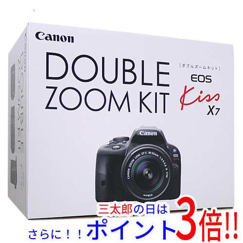 【中古即納】送料無料 キヤノン Canon製 EOS Kiss X7 ダブルズームキット 元箱あり EOS（キヤノン） SDメモリーカード フルHD（1920x1080