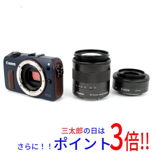 【中古即納】送料無料 Canon製 EOS M ダブルレンズキット ベイブルー