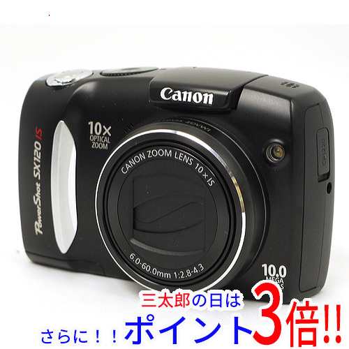 【中古即納】送料無料 キヤノン CANON製 PowerShot SX120 IS 1000万画素 本体のみ PowerShot（キヤノン） SDメモリーカード 顔認識機能