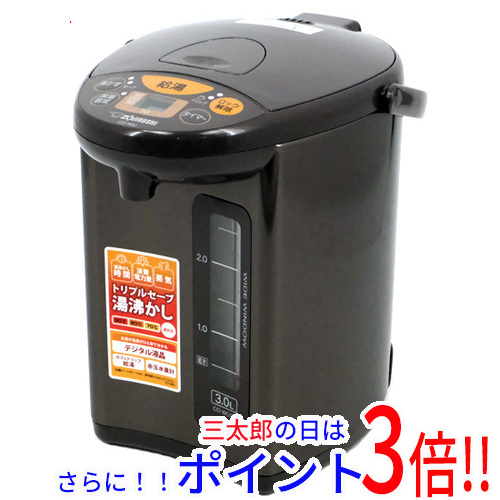 【１日と三太郎の日はポイント３倍！！】【新品】送料無料 象印マホービン ZOJIRUSHI マイコン沸とう電動ポット 3.0L CD-WU30-TM メタリックブラウン 転倒湯漏れ防止 8,406円