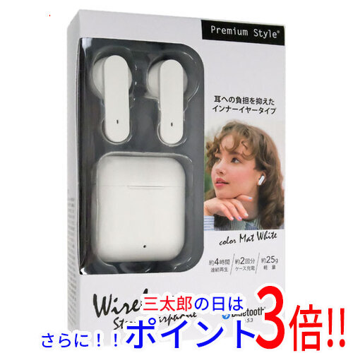 【１日と三太郎の日はポイント３倍！！】【新品即納】送料無料 PGA 完全ワイヤレス ステレオイヤホン Premium Style PG-BTE18TW6WH マットホワイト