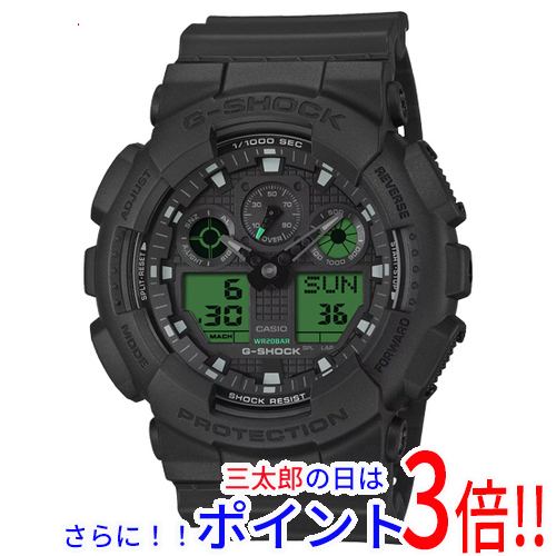 【新品】送料無料 CASIO 腕時計 G-SHOCK BLACK AND ELECTRO GREEN GA-100BEG-1AJF