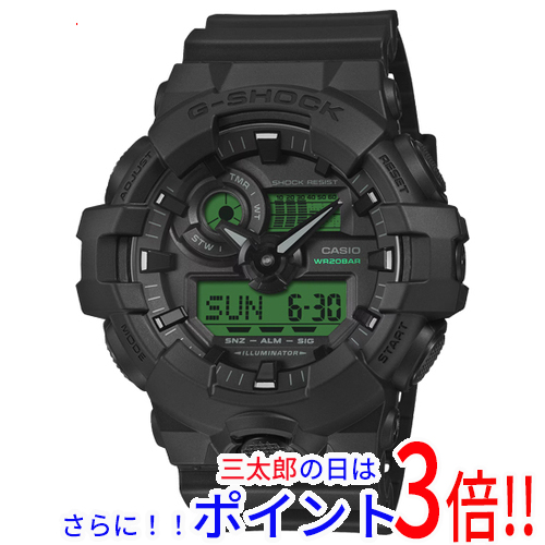 【新品】送料無料 CASIO 腕時計 G-SHOCK BLACK AND ELECTRO GREEN GA-700BEG-1AJF