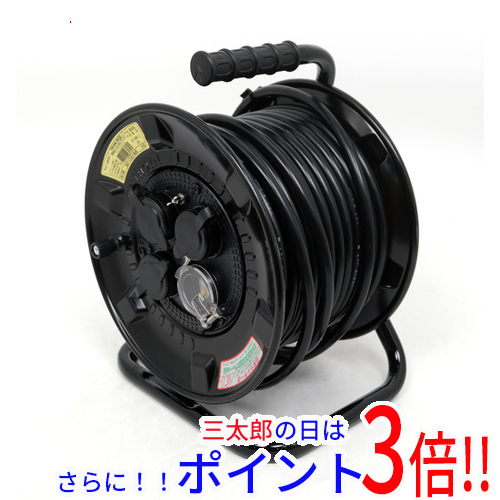 送料無料 【新品(開封のみ)】 サンピース 防雨型コードリール アース・漏電遮断器付き 30m NPW-EB33-SPB
