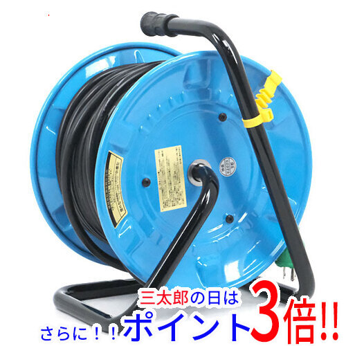 送料無料 【新品訳あり(開封のみ・箱きず・やぶれ)】 日動 電工ドラム 屋外型 アース付 30m NPW-E33