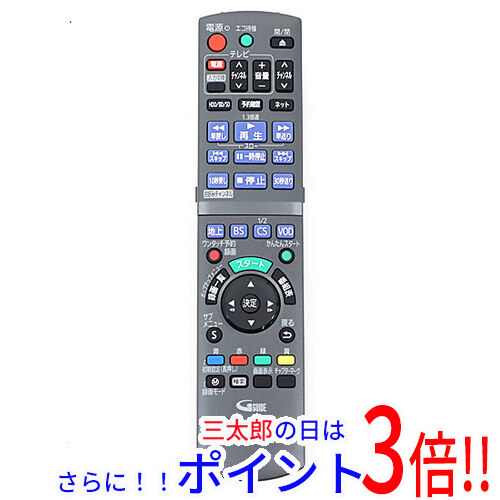 【中古】送料無料 Panasonic ブルーレイディスクレコーダー用リモコン N2QAYB001217