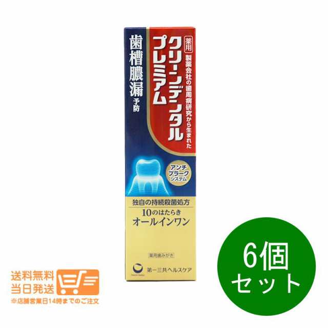 6個セット 第一三共ヘルスケア クリーンデンタル プレミアム 100ｇ歯磨き粉 医薬部外品 追跡可能便配送