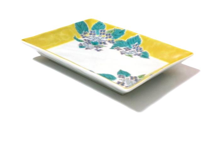 九谷焼　青郊窯　5.7号皿 四季の花　長方形皿17.2センチ×12.8センチ　５枚セット【和食器　花柄　角皿　】【御結婚御祝・内祝・新築御祝・還暦御祝・御礼・寿・ギフト包装可能】_1