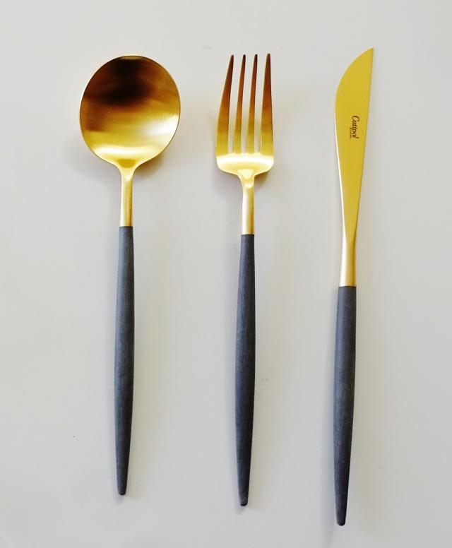 ラッキーウッド エメラルド・金彩 ディナーセット ステンレス 25pc 5客