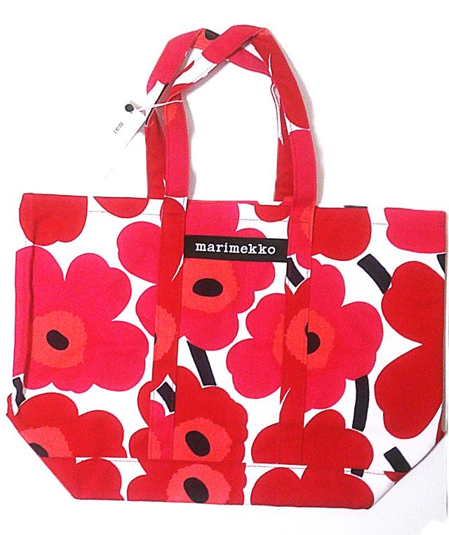 マリメッコmarimekko ペルスカッシPERUSKASSI　PIENI  UNIKKO  ショルダーバック(ホワイト、レッド、ブルー）48295001