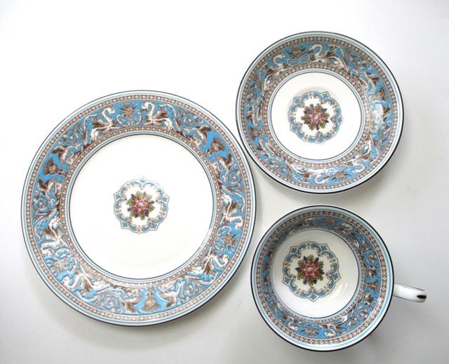 ウェッジウッドWEDGWOOD　フロレンティーンターコイズFlorentine Turquoise　ティ—セット６ピース（ブランドボックス付き）【御結婚御祝・内祝・新築御祝・還暦御祝・御礼・寿・ギフト包装可能】_1